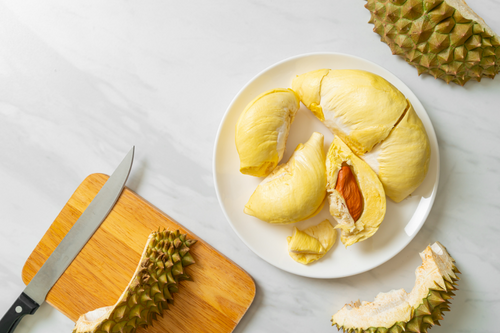 Durian exotisch fruit sfeerimpressie 3 gezonde tropische Aziatische vruchten